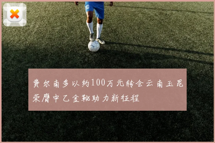 费尔南多以约100万元转会云南玉昆荣膺中乙金靴助力新征程